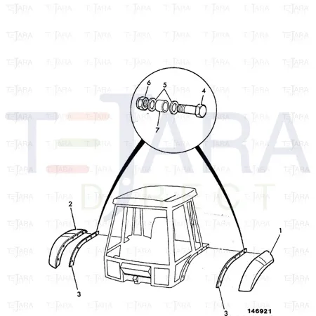 JCB Part No.# 123/02470, FENDER RH - JCB Spare Parts