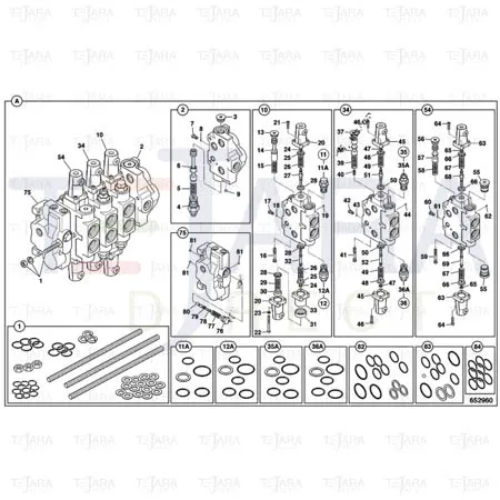 JCB Part No.# 25/222431, VALVE SECTION, SHOVEL - JCB Spare Parts