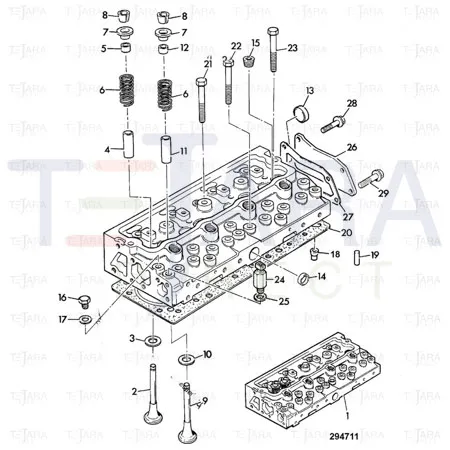 JCB Part No.# 02/201811, INLET VALVE INSERT - JCB Spare Parts