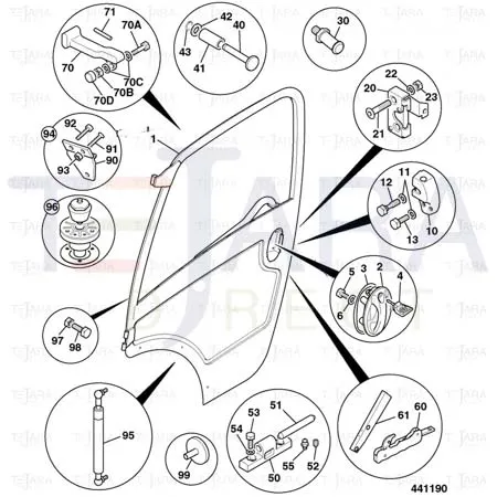JCB Part No.# 162/02709, HINGE FIXING KIT - JCB Spare Parts