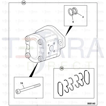 JCB Part No.# 20/952123, Pump assembly hydr - JCB Spare Parts