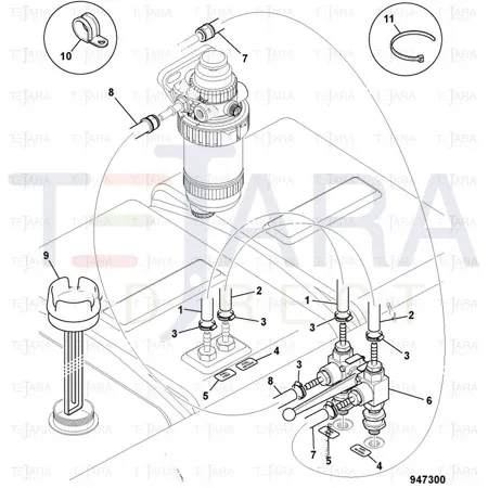 JCB Part No.# 332/D1649, Hose diesel fuel - JCB Spare Parts