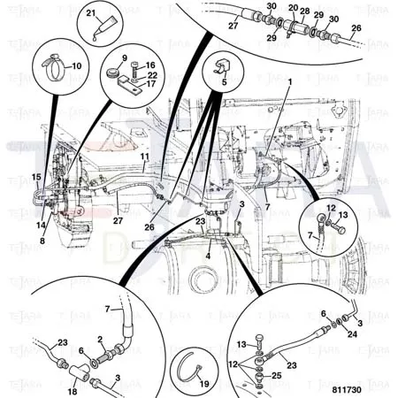 JCB Part No.# 265/00251, BRAKE PIPE - JCB Spare Parts