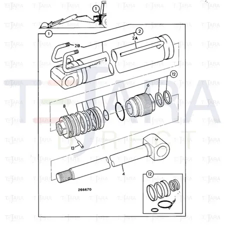 JCB Part No.# 590/40231, WA.ROD SIDESHIFT LEG 40*1066 - JCB Spare Parts
