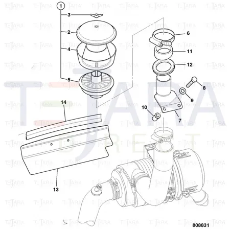 JCB Part No.# 32/914300, AIR PRE-CLEANER - JCB Spare Parts