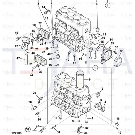 JCB Part No.# 02/801542, LINER, CYLINDER - JCB Spare Parts