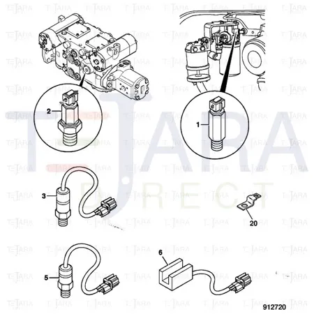 JCB Part No.# 701/80597, PRESSURE SWITCH 30 BAR NC - JCB Spare Parts