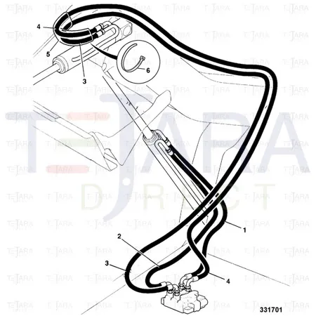 JCB Part No.# 613/00500, HOSE 1/2BSP 1980mm - JCB Spare Parts