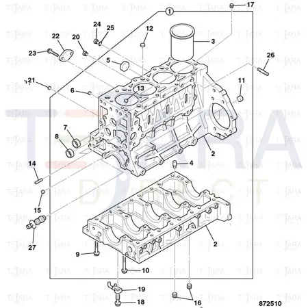 JCB Part No.# 02/801806, Liner cylinder o/d - JCB Spare Parts