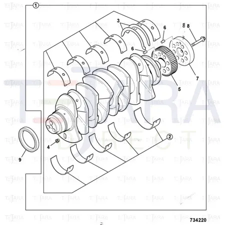 JCB Part No.# 320/09256, CRANKSHAFT ASSY KIT - JCB Spare Parts