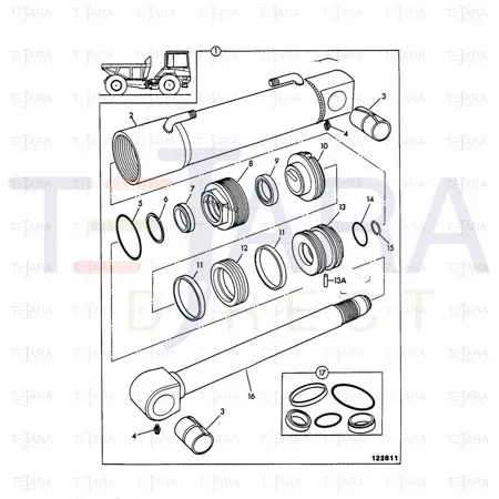 JCB Part No.# 991/00123, KIT RAM SEAL - JCB Spare Parts