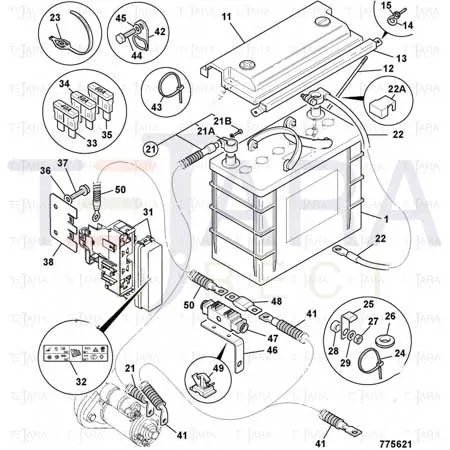 JCB Part No.# 826/11189, Clip fir-tree - JCB Spare Parts