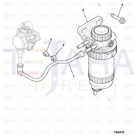 JCB Part No.# 320/07141, LP FUEL PIPE-FLTR TO PUMP - JCB Spare Parts