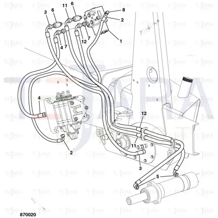 JCB Part No.# 629/80127, (W) (P) HOSE 3/8BSP x 1500Lg - JCB Spare Parts