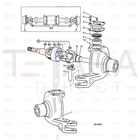 JCB Part No.# 453/03202, 007 HUB SWIVEL - JCB Spare Parts