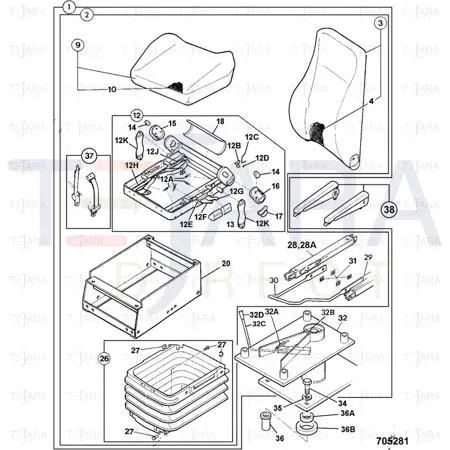 JCB Part No.# 40/910735, CUSHION - JCB Spare Parts