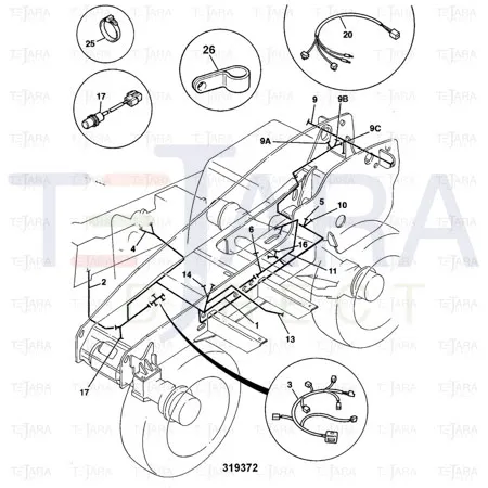 JCB Part No.# 721/00504, HARNESS POWERSHIFT - JCB Spare Parts