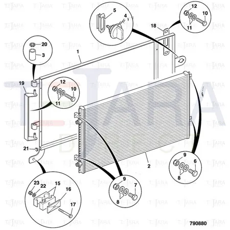 JCB Part No.# 30/926665, Condenser wide cor - JCB Spare Parts