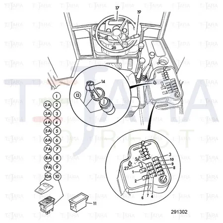 JCB Part No.# 701/60003, PANEL SWITCH - JCB Spare Parts