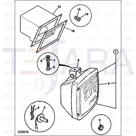JCB Part No.# 229/00595, WORK LIGHT - JCB Spare Parts