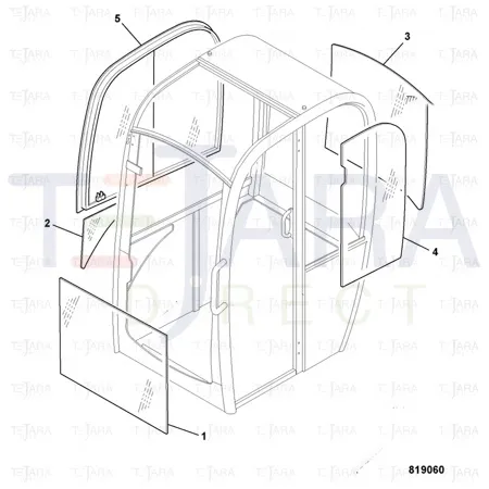 JCB Part No.# 927/20035, (W) (P) SLIDING WINDOW ASSY - 803X~803 - JCB Spare Parts