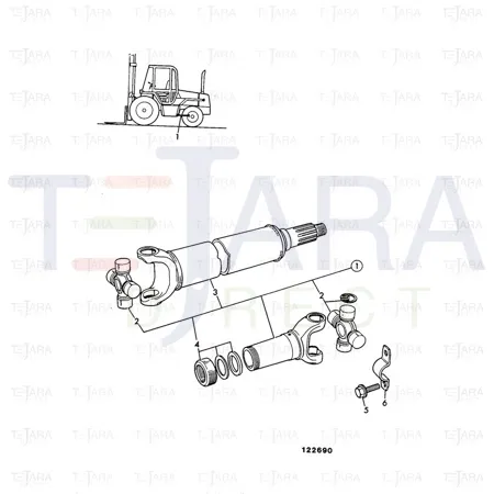 JCB Part No.# 914/60287, 4WD PROPSHAFT 444 ENG - JCB Spare Parts