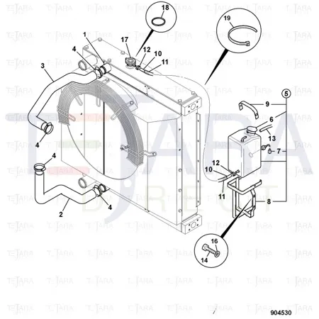 JCB Part No.# 332/J5138, TOP RADIATOR HOSE - JCB Spare Parts