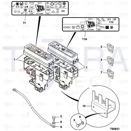 JCB Part No.# 7201/0078, Terminal Crimp 8 to 10 mm - JCB Spare Parts
