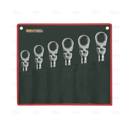 SET OF 12 PCS. OF CLASSICGEAR FLEXIBLE GEAR JOINT WRENCHES 8-19 MM MIRROR POLISHED CHROME PLATING - EGA Master