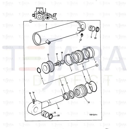 JCB Part No.# 590/05500, PISTON ROD - JCB Spare Parts