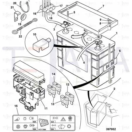 JCB Part No.# 716/30081, FUSE 50 AMP - JCB Spare Parts