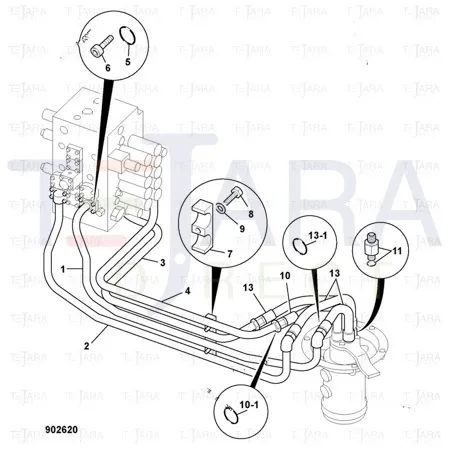 JCB Part No.# KRJ4551, HOSE - JCB Spare Parts
