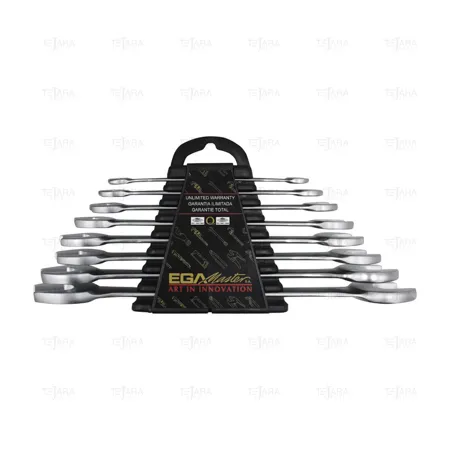 SET OF 10 OPEN-END WRENCHES 6-7 / 24-26 AEROSPATIAL CHROME PLATING - EGA Master