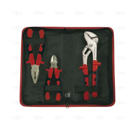 SET OF 3 PLIERS TITACROM ® BIMAT AND GROOVE JOINT PLIER 10" IN ZIPPER CASE - EGA Master