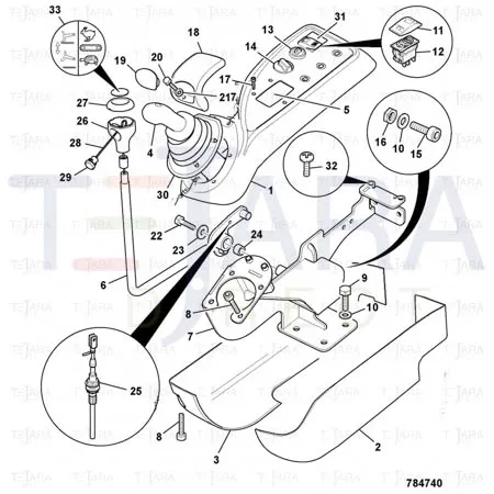 JCB Part No.# 331/30772, KNOB top - JCB Spare Parts