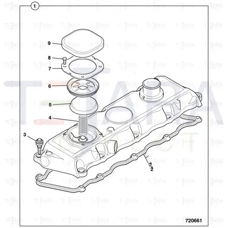 JCB Part No.# 02/203151, COVER ROCKER ASSY - JCB Spare Parts