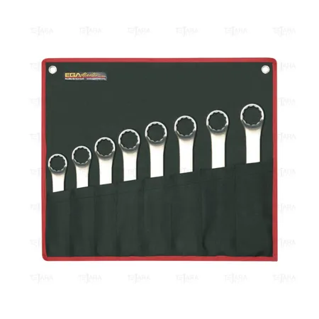 SET OF 8 OF COMBINATION DEEP OFSSET SPANNERS 8-17 MM AEROSPATIAL CHROME PLATING - EGA Master