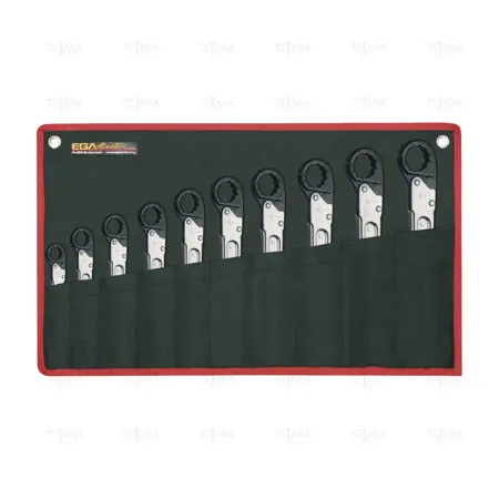 SET OF 10 OF RATCHETING RING WRENCHES 10-27 MM - EGA Master