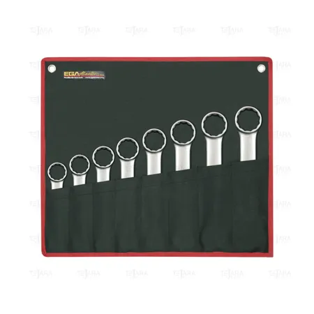 SET OF 8 DOUBLE ENDED FLAT RING SPANNERS 8-9 /21-23 MM - EGA Master