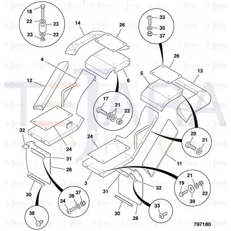 JCB Part No.# 331/54501, CLAMP STRIP-MUDFLAP - JCB Spare Parts