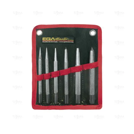 SET OF 6 PCS. CENTER PUNCHES (CILINDRICAL AND KNURLED) - EGA Master