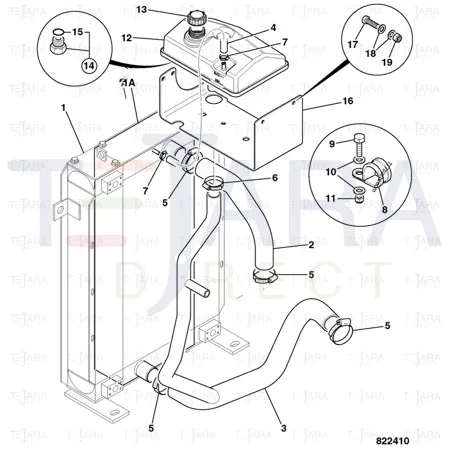 JCB Part No.# 332/E9125, HEADER TANK - WW - JCB Spare Parts