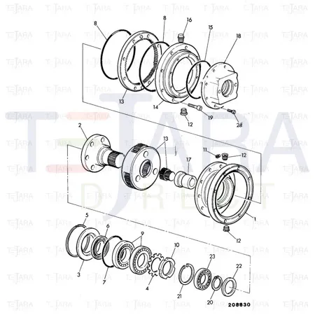 JCB Part No.# 980/04112, Bearing roller - JCB Spare Parts
