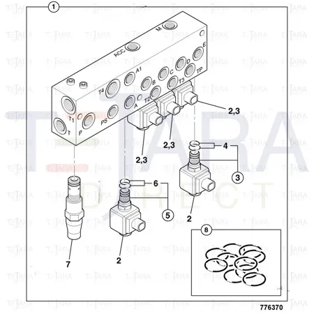 JCB Part No.# 25/222602, VALVE pilot supply - JCB Spare Parts