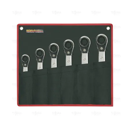 SET OF 6 OFFSET DOUBLE RATCHET WRENCHES 8-10 /19-21 MM - EGA Master