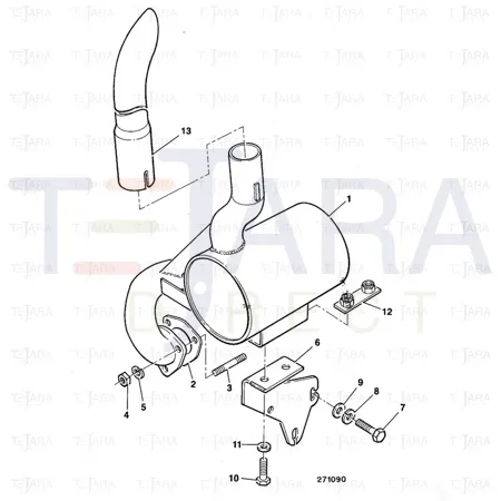 JCB Part No.# 123/06406, SILENCER EXHAUST - JCB Spare Parts