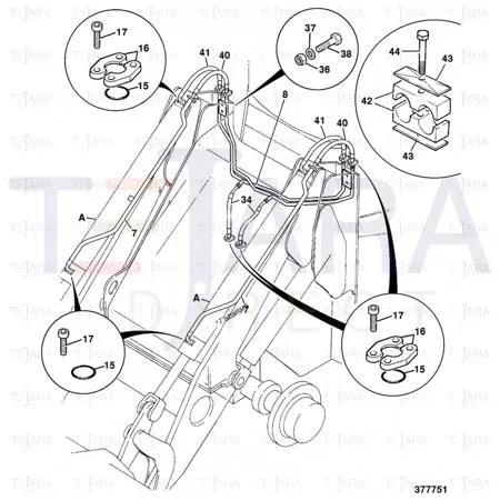 JCB Part No.# 335/00562, WA.SHOVEL-RAM-PIPE WORK - JCB Spare Parts