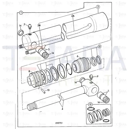 JCB Part No.# 557/60212, EXP Bucket Crowd Fixed( Hallite Seals) - JCB Spare Parts