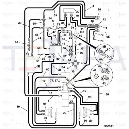 JCB Part No.# 632/80014, 3/8 BSP LP HOSE (P392) - JCB Spare Parts
