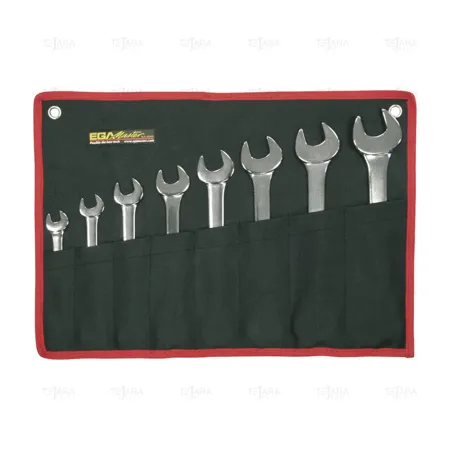 SET OF 12 OPEN END WRENCHES (1/4"-5/16" - 1.1/16"- 1.1/4") MIRROR POLISHED CHROME PLATING - EGA Master